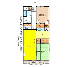 小根山ビル 2LDKの間取図画像