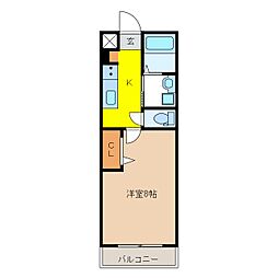 ミレニアムパレス権堂 1Kの間取図画像