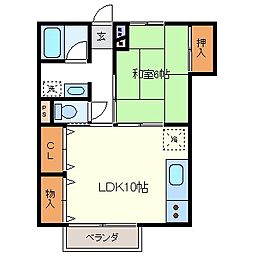 フォレストオブヒーリング北 1LDKの間取図画像