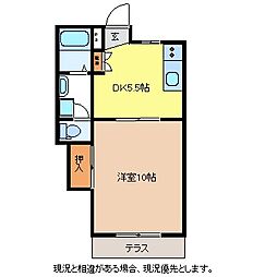 ハイツウエスタリア 1DKの間取図画像