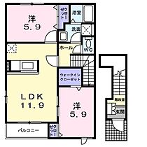 オレンジ・ピークスB  ｜ 長野県伊那市美篶（賃貸アパート2LDK・2階・60.24㎡） その2