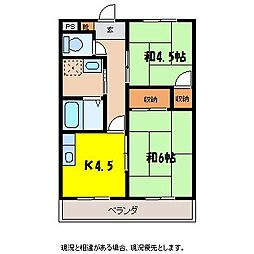 ルミエール山岸 2Kの間取図画像