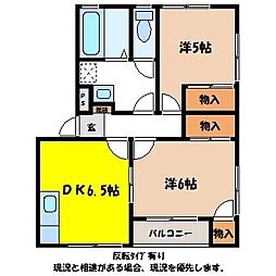 メープル・ハイツ梨の木A 1階2DKの間取り