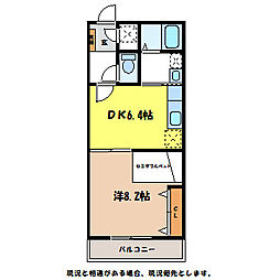 SKYハイツ 2階1DKの間取り