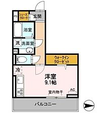 メゾン ラシュレ 1Kの間取図画像