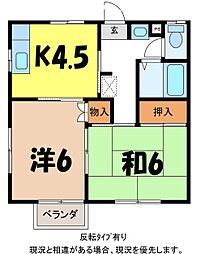 ウエストハイツ 2Kの間取図画像