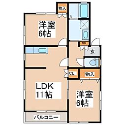 SPAZIO 2LDKの間取図画像