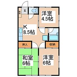 コーポグレイス 3Kの間取図画像