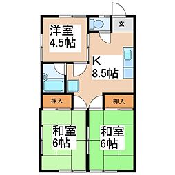 コーポグレイス 3Kの間取図画像