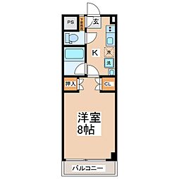 ラ・ヴィ・アン・ローズ・2 1Kの間取図画像