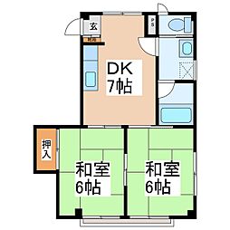 インパレス21 2DKの間取図画像