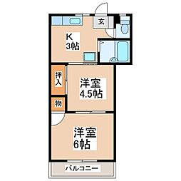 コーポエスポワール 2Kの間取図画像