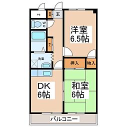 コーポ中央 2DKの間取図画像
