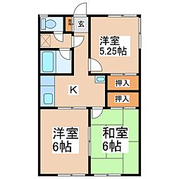 蓬田マンション 3Kの間取図画像