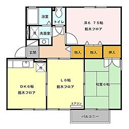 アスティオンA 3DKの間取図画像