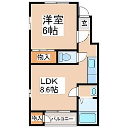 プレメゾン上野4 1LDKの間取図画像