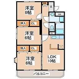フローラル・ヴィレッジ 3LDKの間取図画像