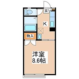 サンフレグランス東部 1Kの間取図画像