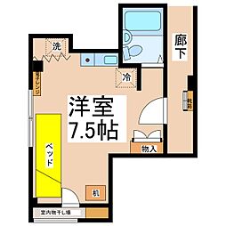 グリーンウエスト ワンルームの間取図画像