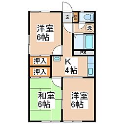 シャトレーゼ上田 3Kの間取図画像