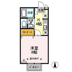 セジュール古里 1Kの間取図画像
