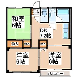 マンションあずま 3DKの間取図画像