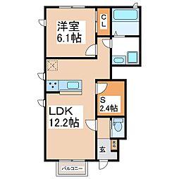 コート・ペッシュ 1SLDKの間取図画像