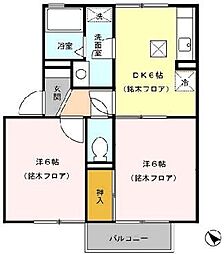 イースト・ヒルズ蒼久保A 2DKの間取図画像