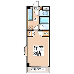 ドミール緑が丘 1Kの間取図画像