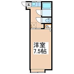 ホワイトハウス 1Kの間取図画像