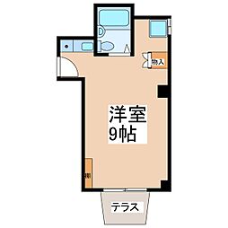 グリーンウエスト ワンルームの間取図画像