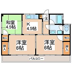 コーポ堀 3Kの間取図画像