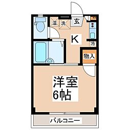 スイングN-3 1Kの間取図画像
