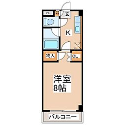 メゾンセシボン東部 1Kの間取図画像