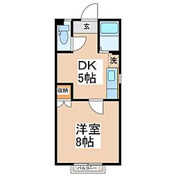 コーポ花園 1DKの間取図画像