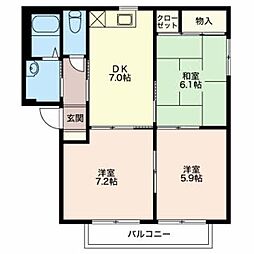 ハイジドルフB 3DKの間取図画像