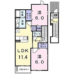 ラ・ペジーブル 2LDKの間取図画像