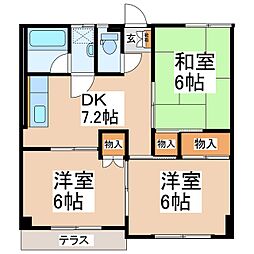 マンションあずま 3DKの間取図画像