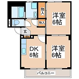 コーポ・シャルマン 2DKの間取図画像