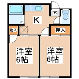 ロイヤルハイツ蒼久保C 2Kの間取図画像