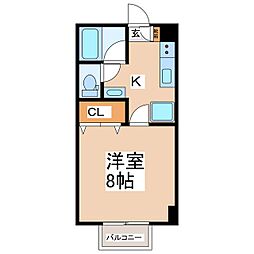 第2サンハイツ 1Kの間取図画像