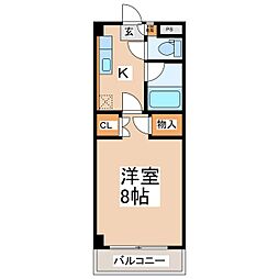 メゾンセシボン東部 1Kの間取図画像