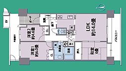 サーパス野田町第2 3LDKの間取図画像
