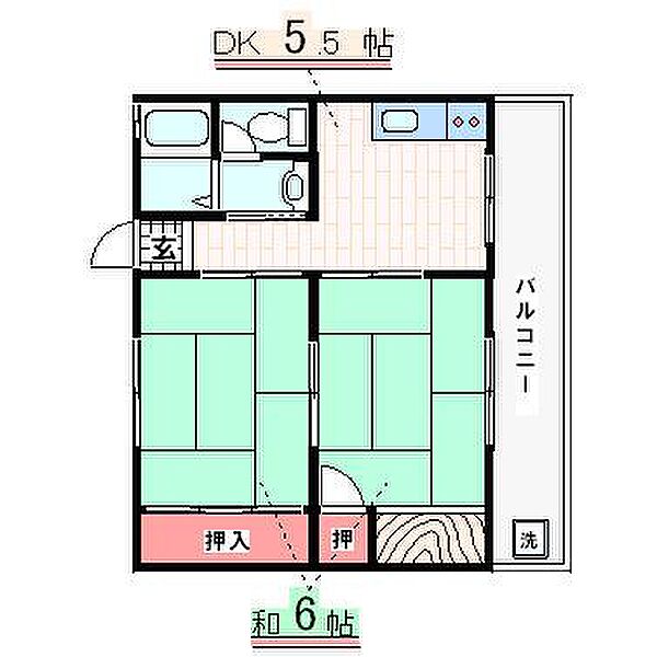 王塚マンション 302｜兵庫県神戸市西区王塚台6丁目(賃貸マンション2DK・3階・44.46㎡)の写真 その2