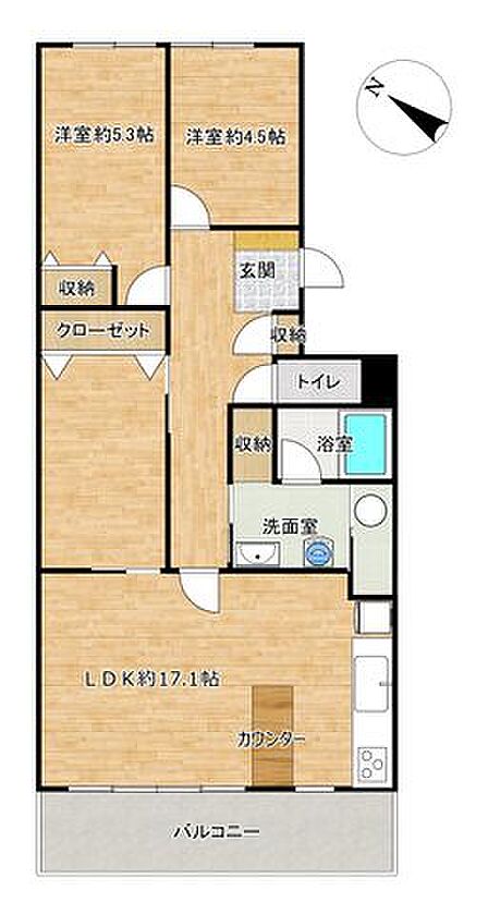 2LDK 間取り