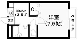 ビル 1Kの間取図画像