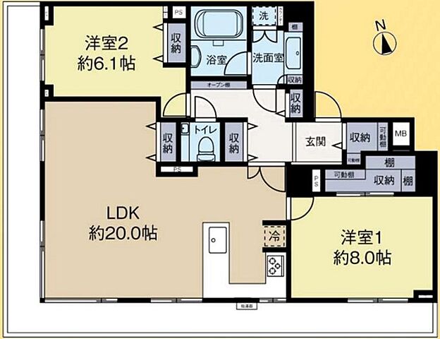 間取り パロス白金 8階/802