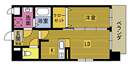 アージョスパジオ鶴崎 1LDKの間取図画像