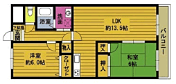 ハイヒルズ街 2LDKの間取図画像