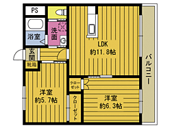 Box-T 2LDKの間取図画像
